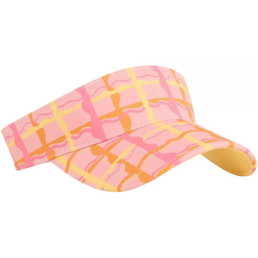 PUMA X Dani Dazey Women's Golf Visor Pink Fruit Adjustable All Over Plaid Print